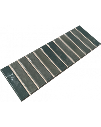 Wall tile sticks olive green gloss 10x30 cm | Sample Shipping