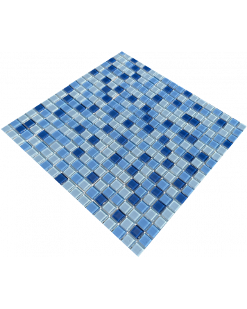 Blue glass mosaic | Glass mosaic transparency mix