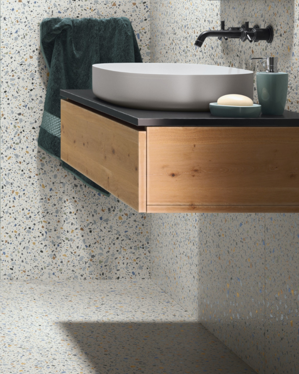 Terrazzo tiles coloured 60x60 cm | Terrazzo look coloured