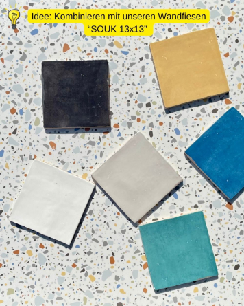 Terrazzo tiles coloured 60x60 cm | Terrazzo look coloured