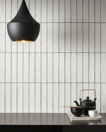 White Wall Tiles Dull Bricks 5x25 cm | Berlin White Dull