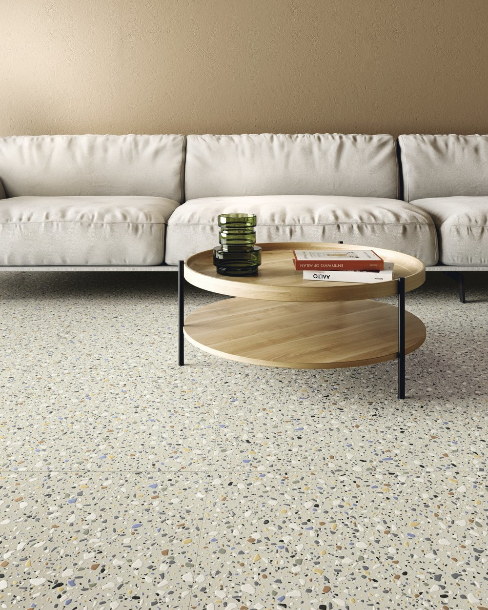 Terrazzo Fliesen Epoca Bone 60x60 cm | Terrazzooptik Bunt