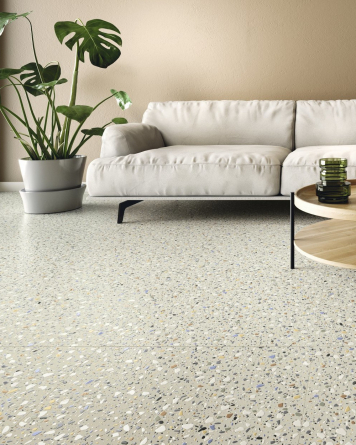 Terrazzo Fliesen Epoca Bone 60x60 cm | Terrazzooptik Bunt