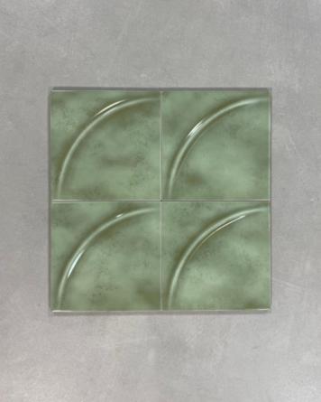 70`s Wall Tiles Retro Tiles Green Acro Vainilla 15x15 cm